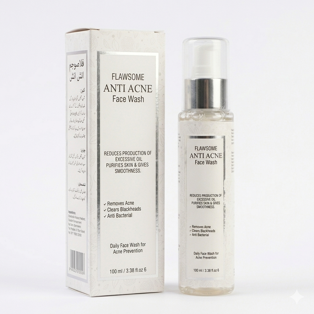 FLAWSOME Anti Acne Face Wash – Deep Purifying & Oil Control Daily Cleanser