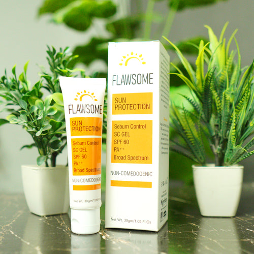 FLAWSOME Sun Protection SC Gel – SPF 60 PA++ Broad Spectrum Sebum Control Formula